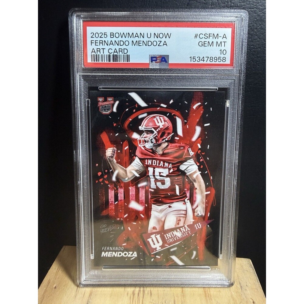 Topps 2025 Bowman U Now Fernando Mendoza Art Card Insert #CSFM-A PSA 10 💎💎💎